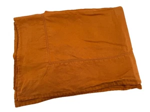 Williams Sonoma 100% Linen Tablecloth Double Hemstitch Solid Pumpkin 68" x 88” - Picture 1 of 4
