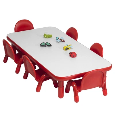 Juego de mesa y 6 sillas para niños pequeños Baseline de fábrica para niños, asientos de guardería para Foto 1 de 4
