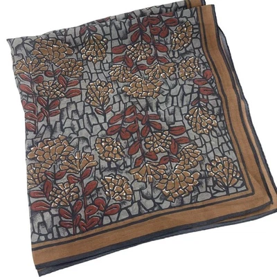 Bufanda Cuadrada Vintage Vera Patrón Floral 24"x24" Otoño Otoño Colores Dobladillo Enrollado Foto 1 de 4