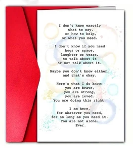 Sincera simpatía/empatía - Tarjeta de felicitación en blanco de alta resistencia con sobre y sello. - Imagen 1 de 2