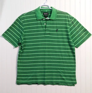 Ashworth Golf Poloshirt Grün Gestreift Kurzarm Baumwolle Herren Größe Large - Bild 1 von 8