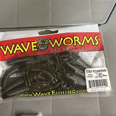 wave worm baby tiki stick 4" senko verde calabaza serie Foto 1 de 4