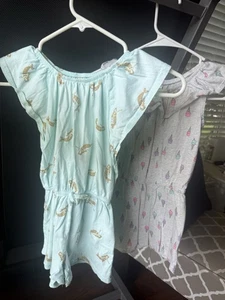 Set Of 2 Girls Rompers, Size 6, Oshkosh, Summer Shorts - Picture 1 of 11