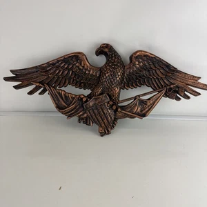 Vintage 1959 DART IND.3867 USA SYROCO Molded Plastic Eagle Wall Hanging Goldtone - Picture 1 of 9