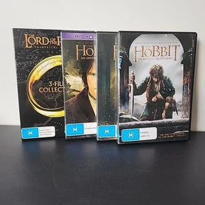 The Lord Of The Rings & The Hobbit Trilogy 6 Movie DVD Set JRR Tolkien - Picture 1 of 19