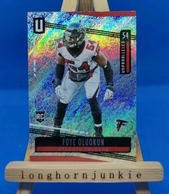2019 Unparalleled Foye Oluokun RC only true base rookie Falcons Jaguars Foyesade - Image 1 of 2