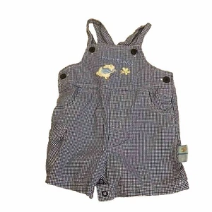 Peter Rabbit blue and white gingham pattern Shorts Overalls size 0-3mon Easter,  - Picture 1 of 6