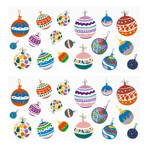 36 Weihnachtskugeln Aufkleber Weihnachten Deko Sticker Dekorieren und Basteln - Bild 1 von 1