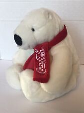 Coca Cola Brand By Boyds Polar Bear with Red Scarf Brand Stamp on Butt 8.5” VTG
