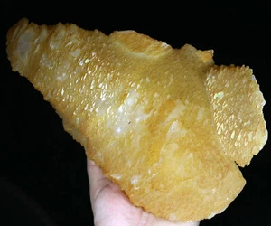 Muestra mineral de piedra de roca con racimo de cristal de cuarzo de calcita arco iris amarillo de 6,55 lb - Imagen 1 de 12