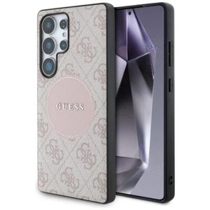 Guess Kunstleder Case For Galaxy S25 Ultra Pink MagSafe Logo In Gold - Picture 1 of 8