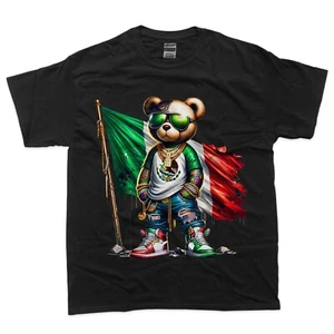 Stylish Teddy Bear Mexican Flag Mexico T-Shirt - Picture 1 of 3