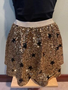 Gold Sequins ~ Girls Skirt Size Large Used - Picture 1 of 7