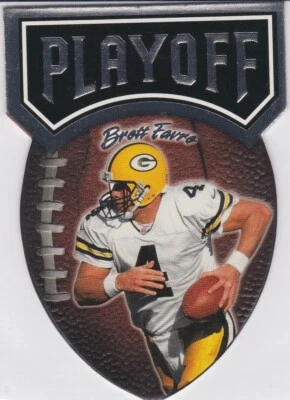 Tarjeta de fútbol americano troquelada BRETT FAVRE Green Bay Packers RARA PLAYOFF ABSOLUTA FARVE Foto 1 de 2