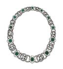 Syn Emerald Statement Necklace 925 Sterling Silver Handmade High Auction Jewelry
