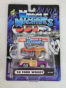 2001 Muscle Machines Purple '50 Ford Woody Diecast 1:64 Funline Vehicle 01-59 - Picture 1 of 3