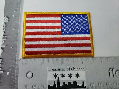 Reverse Side American Flag Patch Embroidered USA 3 1/2 X 2 1/4 Advancing Forward - Image 1 of 3