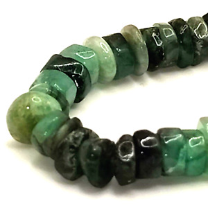 Authentic Emerald Gemstone Beads High Quality Brazil Polished 5x2mm 13in Str #1