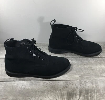 Botas de combate Doc Martens Emmeline de cuero de gamuza negras para mujer talla UK 8 US 10 Dr. Foto 1 de 4