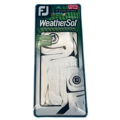 Guantes de golf para mujer FJ WeatherSof - 2 izquierdos, talla: mediana/lar. (Color: Blanco) Foto 1 de 2