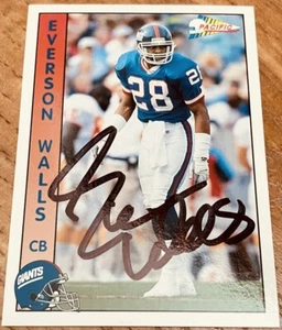 Everson Walls autographed signed autograph New York Giants 1992 Pacific card COA - Picture 1 of 1