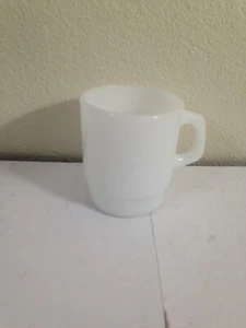 Vintage Fire King Anchor Hocking D-Handle Coffee Cup Mug plain white nice shape - Picture 1 of 8