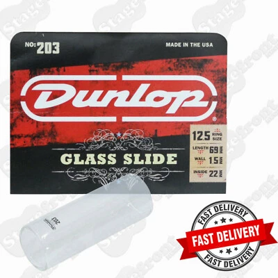JIM DUNLOP J203 PYREX GLASS GUITAR SLIDE. REGULAR WALL. LARGE SIZE - NEW - image 1 of 3