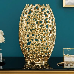 Filigrane Design Vase ABSTRACT LEAF gold 40cm Handarbeit Blumenvase Dekovase - Bild 1 von 10