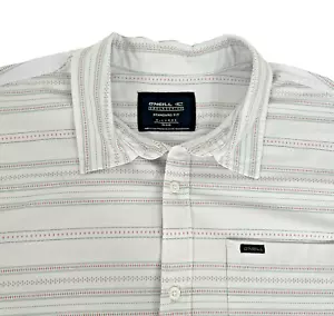 O'Neill Trvlr Series Men's White Blue Button Up Short Sleeve Size XL - Picture 1 of 7
