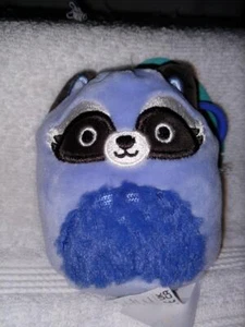 Malvaviscos Duranga el mapache azul con barriga peluda 3,5" H clip nuevo con etiquetas - Imagen 1 de 2