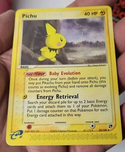 Vintage Rare 2003 Pichu 20/100 Sandstorm E-Reader Series Non-Holo Pokemon Card - Picture 1 of 13