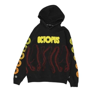 Octopus Herren Hoodie schwarz | Vintage Grafik Streetwear Tentakel Design Pullover - Bild 1 von 5