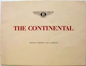 BENTLEY The Continental Four Seater Sports Saloon Original Sales Brochure 1953 - Picture 1 of 5