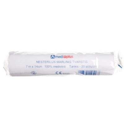 AMEDIPLUS Non-Sterile Gauze Mull Bandage 7 m x 14 cm 100% Cotton Very Dense - Image 1 of 4