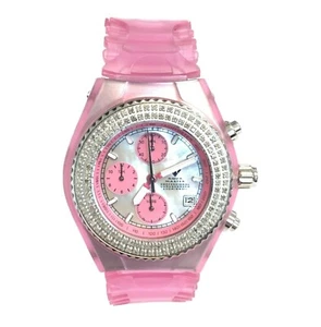 RELOJ AQUA MASTER JELLY ROSA TRANSPARENTE DIAMANTE REAL 1.0CTW CON #13 NUEVO Y EN CAJA - Imagen 1 de 4