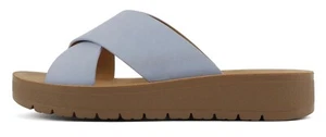 Soda Schuhe Damen Sandalen gekreuzte Riemen Band Flatform Plateau LUCY hellblau - Bild 1 von 5