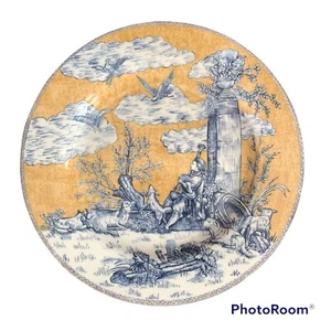 Plato de ensalada de 8"" American Atelier Discontinued English Toile 5076 escena de gaita - Imagen 1 de 3