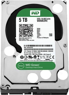 Hard Drive Western Digital Green 5TB WD50EZRX 64MB 5400U/Min SATA III 3.5 " " - Image 1 of 4