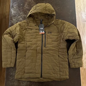 Mountain Hardwear Men’s Stretchdown Hoody XL Golden Brown 700 Fill NEW! $300! - Picture 1 of 12