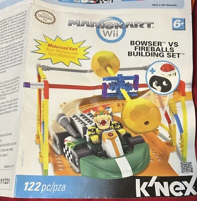K'NEX MARIOKART Wii Bowser VS Fireballs Building Set w/ Instructions - Car Works - Image 1 of 4