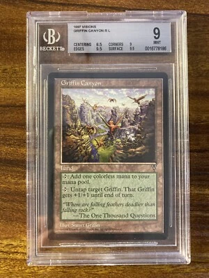 MTG✨GRIFFIN CANYON✨Visions BGS 9 MINT RARE Land RESERVE LIST 1996 POP 1 ! - Image 1 of 4