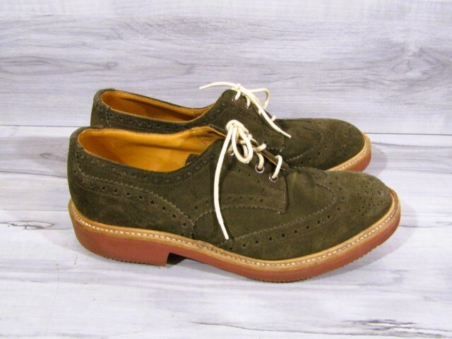 Tricker's of England Men's Olive Suede 