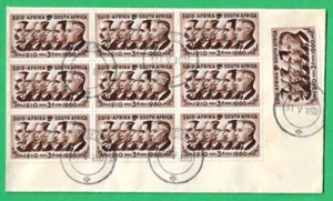 SOUTH AFRICA - FIRST DAY OF ISSUE ON COVER - BLK OF 9 + 1 - UNION DAY - 31/05/60 - Picture 1 of 1