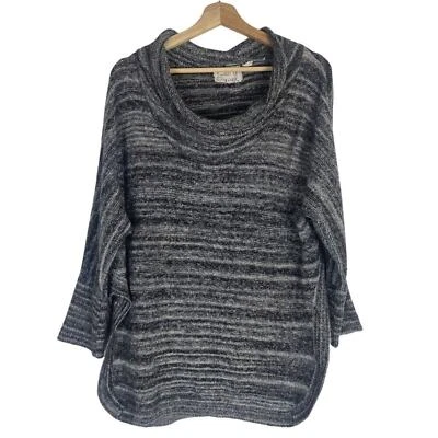 Suéter túnica cuello capucha gris negro Anthropologie Field Flower para mujer talla pequeña Foto 1 de 4