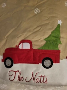 Pottery Barn Kids Woodland Icon Tree Skirt Christmas Monogrammed Natts - Picture 1 of 5