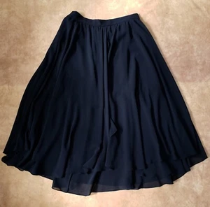 Mikael Aghal Black Layered Crepe Chiffon Skirt 10 NWTs - Picture 1 of 15