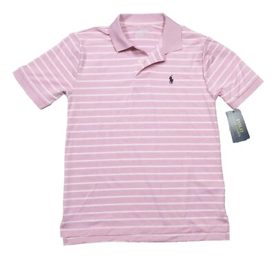 Polo Ralph Lauren Performance Boys Pink Stripe Short Sleeve Polo Shirt - Image 1 of 3