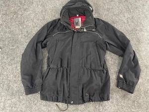 Spyder Jacket Boys 18 Black Hooded Waterproof Coat Lined Pockets N21 - Picture 1 of 12