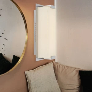 Applique da Parete Lampada da Soggiorno Cromo LED Lampada Letto Vetro Satinato - Foto 1 di 8