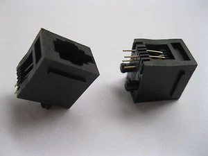 50 pcs Top Entry with Flange Modular Network PCB Jack Connector 5222 4P4C New - Picture 1 of 3